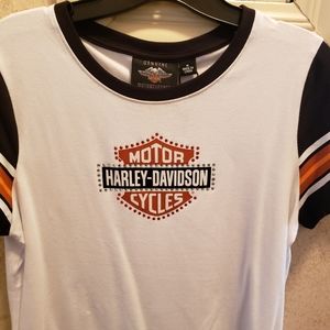 Harley Davidson embellished logo tee